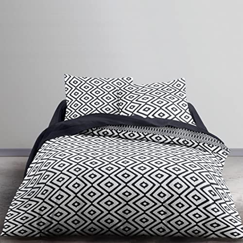 Today Parure De Lit Ethnique en Coton - 240 X 260 Cm - Mawira - Blanc