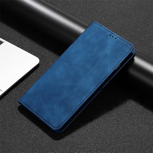 Étui en cuir Oneplus 7 7t pro housse bleu rabat aimanté 5 5t