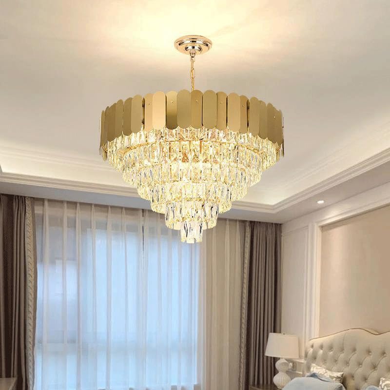Suspension cristal multicouche base E14 éclairage 3 couleurs - 4