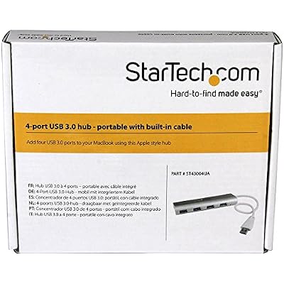 StarTech.com 4-Port USB Hub, USB A to 4x USB-A Ports, USB 3.2 5Gbps, Bus-Powered, Portable Laptop Hub Expansion