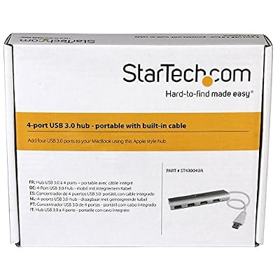 StarTech.com 4-Port USB Hub, USB A to 4x USB-A Ports, USB 3.2 5Gbps, Bus-Powered, Portable Laptop Hub Expansion