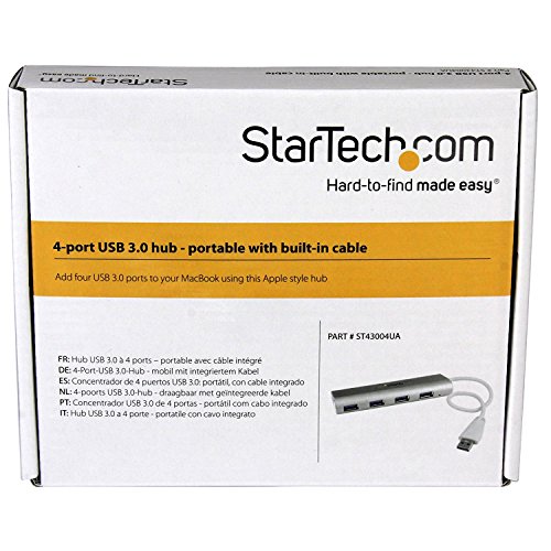 Hub USB 3.0 StarTech.com 4 ports argent compact en aluminium ST43004UA