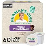 Newman's Own Organic French Roast Coffee, Keurig Single Serve K-Cup Pods, Dark Roast Coffee, 60 Count, (6 Packs of 10)