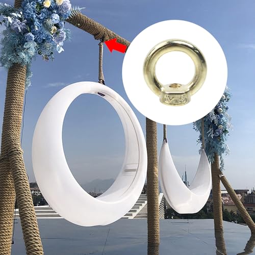 Image of Antrader M5 Metric Ring Shape Lifting Eye Nut,6Pcs 304 Stainless Steel M5 Ring Eye Bolts Threaded Nuts,Gold