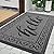 Yimobra Hello Door Mat, Outdoor Welcome Front Door Mats for Outside Entrance, Heavy Duty Non Slip Floor Matt for Home Entry, Sturdy Back Doormat for Patio Garage Office, 29.5 x 17 Inch,Black Gray