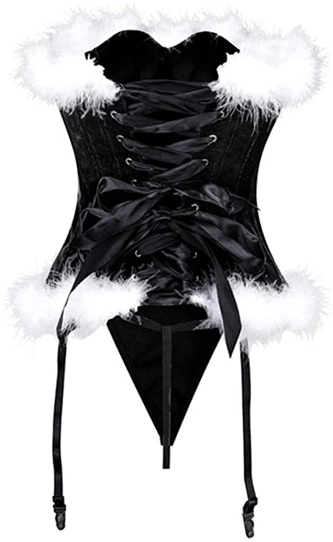 Ropa Interior para Mujer Disfraz Sexy Fajas Sexy Top de Encaje Floral Ropa Interior de Moda (Color: Negro, Tamaño: 4XL) (Negro Mediano) (Negro 6X)
