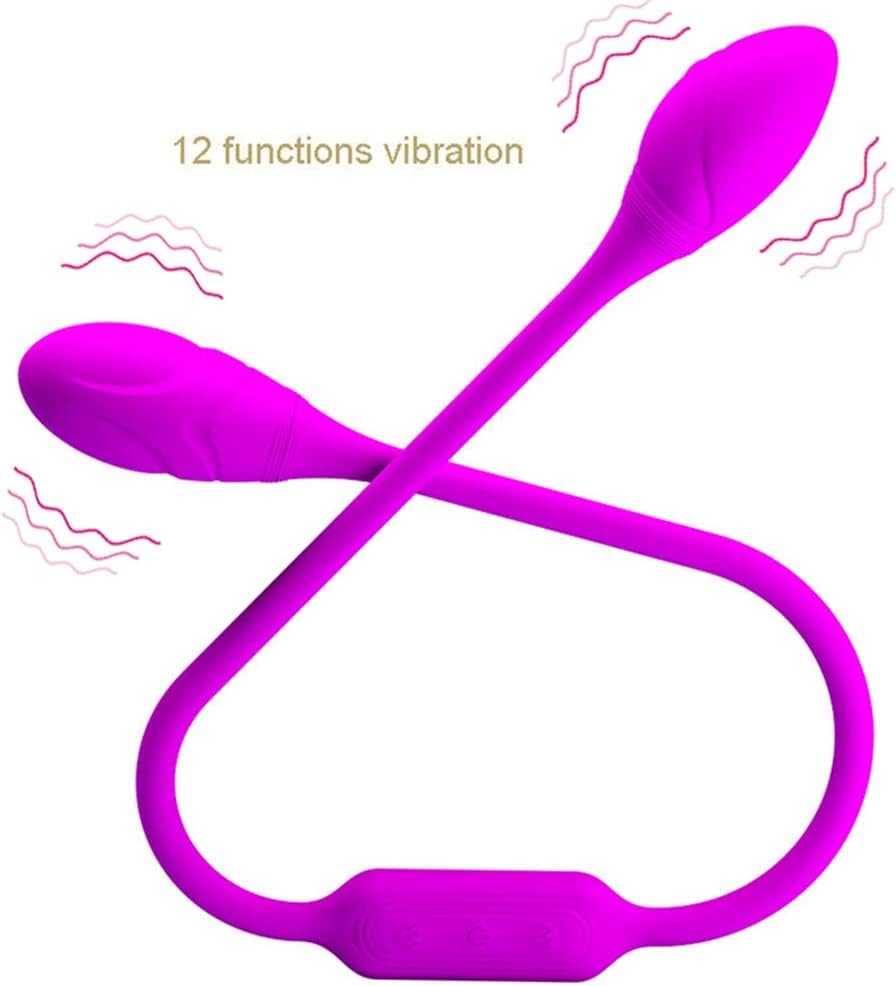 Double Ended Vibrator Vibrating Ball Egg with 12 Vibrations Women G spot Double Headed Dildo Bullet Vibrator Rechargeable Double Penetration Anal Prostate Adult Sex Toy