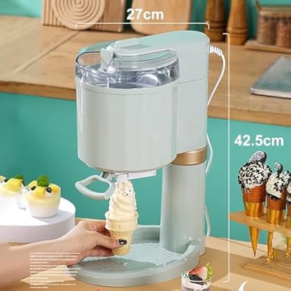 JTSMJQIE Haushalts-Eismaschine, 1 l Soft-Serviermaschine für Zuhause, Bar, Café – Mini-Obst-Eismaschine – Bild 5