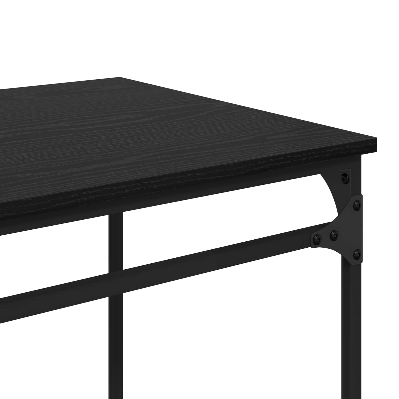 Scrivania con ripiani, 105 x 50 x 90 cm, scrivania industriale per computer, colore nero, effetto rovere, stabile tavolo da ufficio in legno per casa, stile loft urbano