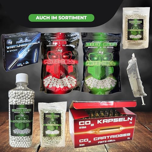 Fritz-Cell Airsoft Universal Speedloader inkl. Pistolen Adapter für 150x 6mm Softair BB für schnelles nachladen der Premium Airsoft 6MM BB Munition