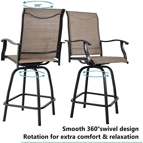 Mfstudio Outdoor Bar Stools Set Of 4, Patio Bar Height Sling Chairs, Steel Frame All-Weather Resistant,Breathable Textilene Fabric #TOP4