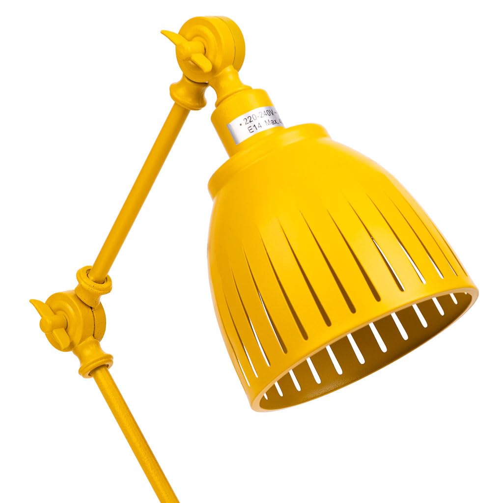 WANDERLUST DECO Lámpara flexo de mesa de metal amarillo