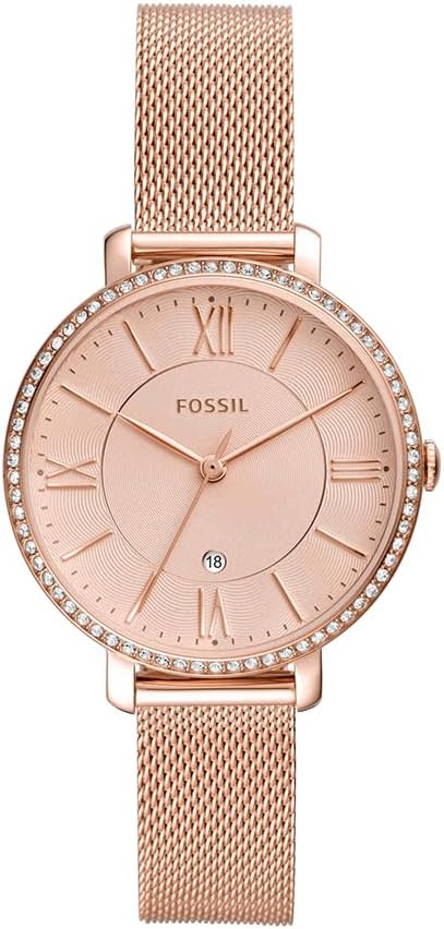 Damenuhr Jacqueline 3-Zeiger/Datum Edelstahl Roségold