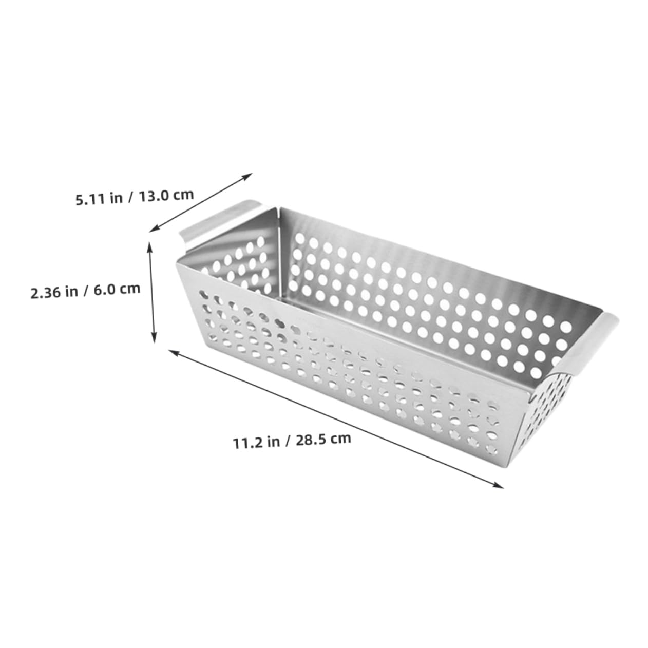 ibasenice Grill Plate Outdoor Grill Pans Grease Handles Ever Tray Grills Grilling for Char Reusable Portable Cooking Outdoor Kitchenware Rolling Grill Basket Silver Stainless Steel