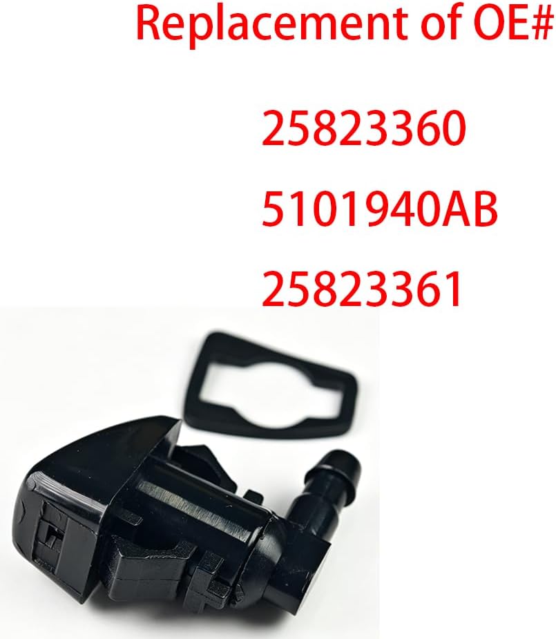 25823360 Windshield Washer Nozzles Compatible with CHEVROLET/GMC/BUICK/CHRYSLER/DODGE,Replace for OE# 15247800 5101940AB 25823361 Windshield Wiper Nozzle 2pcs