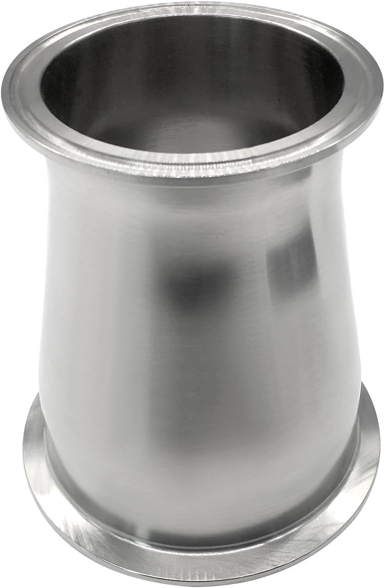 Sanitary Fitting Reducer Fitting Stainless Steel Tri Clamp Ferrule Style 1.5" Tube OD to 1" Tube OD