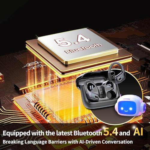 Image of AI Translation Earbuds Real Time, 164 Language Translator Earbud 3-in-1 Bluetooth 5.4 Translator Earbuds with 6 Translation Modes, 75H Translators Headphones with APP for Travel Business, Black