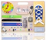 Montessori Wooden Busy Board for Toddlers, Educational Sensory Fidget Toy, Educational Toys for 3...