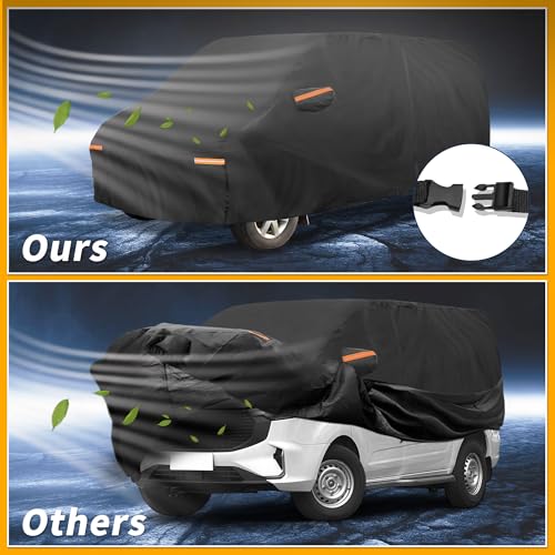 Image of Car Cover Waterproof All Weather Sun Rain Protection Full Exterior Cover for Ford Transit Black with Left Side Zippers