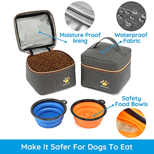 Pmpete Dog Travel Bag For Traveling| Week Away/Overnight Dog Travel Accessories With Multi-Function Pockets|Pet Travel Set For Dog And Cat|Ideal Dog Diaper Bag And Dog Travel Kit(Grey) #TOP6