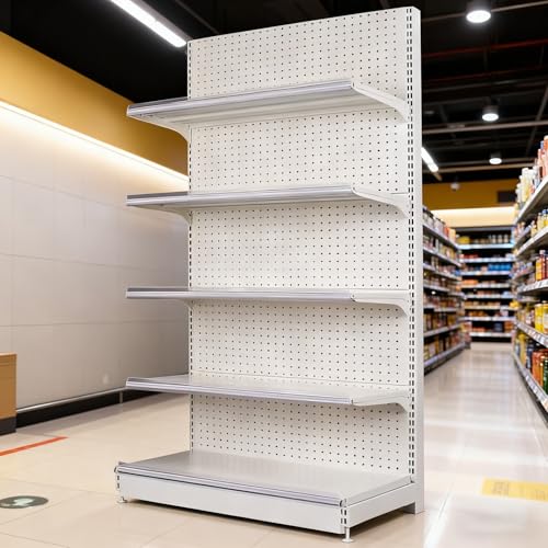 NKSTRWR Supermarket Shelving,Gondola Retail Shelving Wall Display,Heavy Duty Storage Shelves,for Supermarket Convenience Store Gas Station(Sub-Frame,90x40x130)