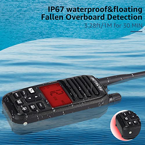 Retevis Rm21 Handheld Floating Marine Radio,Submersible,Noise Cancelling,Clear Audio,Backlit Lcd Display,Noaa Weather, Radio Marine With Charging Base And Charger For Boat Kayaking Jet Ski Voyages #TOP3
