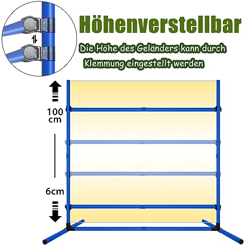 Suusolny Blau 4X Hürden für Hunde Agility-Ausrüstung Slalom Stangen Höhenverstellbar Slalom Training Trainingsset Trainingsstangen Sprungstangen-Set 104x70x101cm