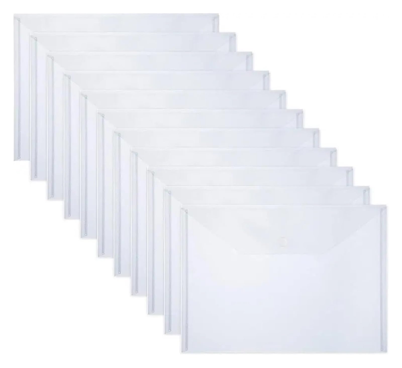 Przezroczysty folder z tworzywa sztucznego, 20 szt. przezroczystych plastikowych teczek A4 z zatrzaskiem, wielokolorowe(White)