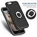 iPhone 6 Case, iPhone 6S Case, Zvedeng Ring Holder Kickstand Ring Stand Ring for Phone Non-slip Anti-Drop [Shock Absorbent] Dual Layer Defender Case Cover for iPhone 6 6s 4.7 inch Black and Grey