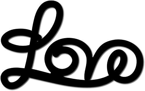 CREATCABIN Letrero de amor con corte de madera, letras de decoración de pared de madera negra, arte de corte láser, arte rústico sin terminar,