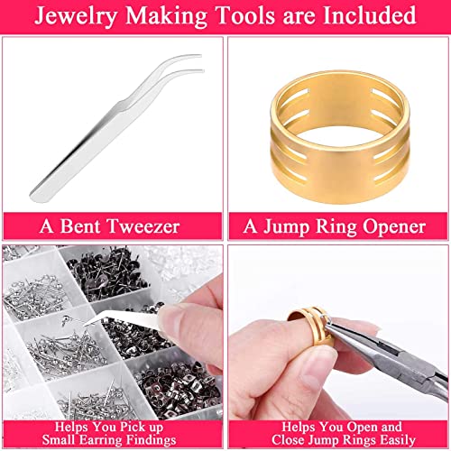 Earring Making Kit Supplies, Cludoo 2393Pcs Hypoallergenic Earring Hooks For Jewelry Making With Jump Rings, Earring Hooks Posts Backs, Earrings Studs And Tools For Jewelry Diy Making Repair Supplies #TOP5