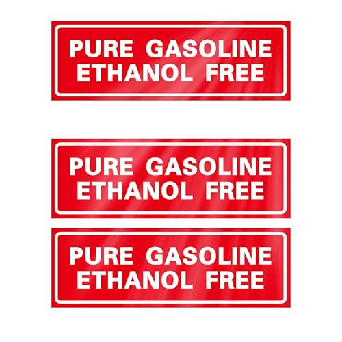 9-Pack Pure Gasoline Ethanol Free Stickers, 6x2 Inch Waterproof Decal, Strong Adhesion, UV-Resistant & Scratch-Proof for Fuel Tanks, Cans & Outdoor Power Equipment