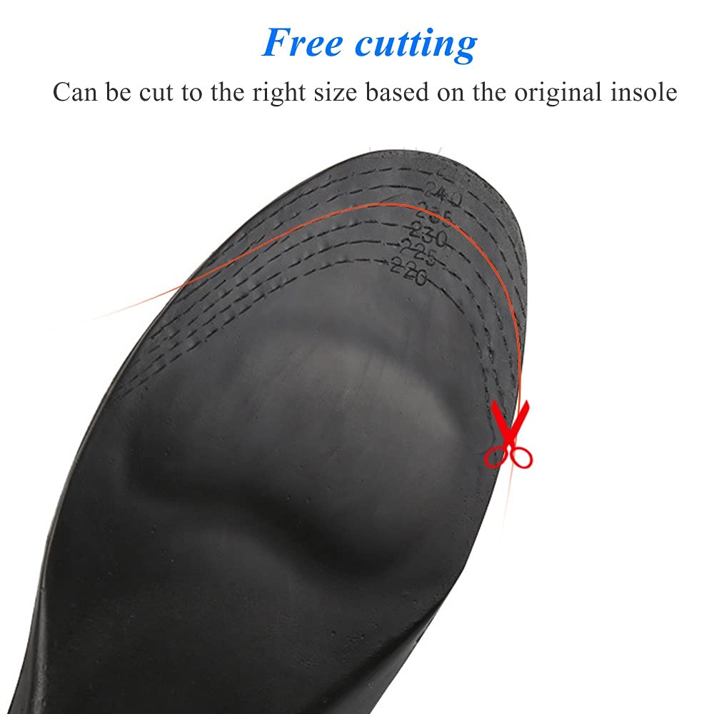 Invisible Height Increase Insole for Men Women 1.5cm-4.5cm Grow Taller Increase Height Shoe Pad Heel Lift Taller Foot Pad (Color : Height 2.5cm, Size : S EU 35-40) (Black S EU 35)