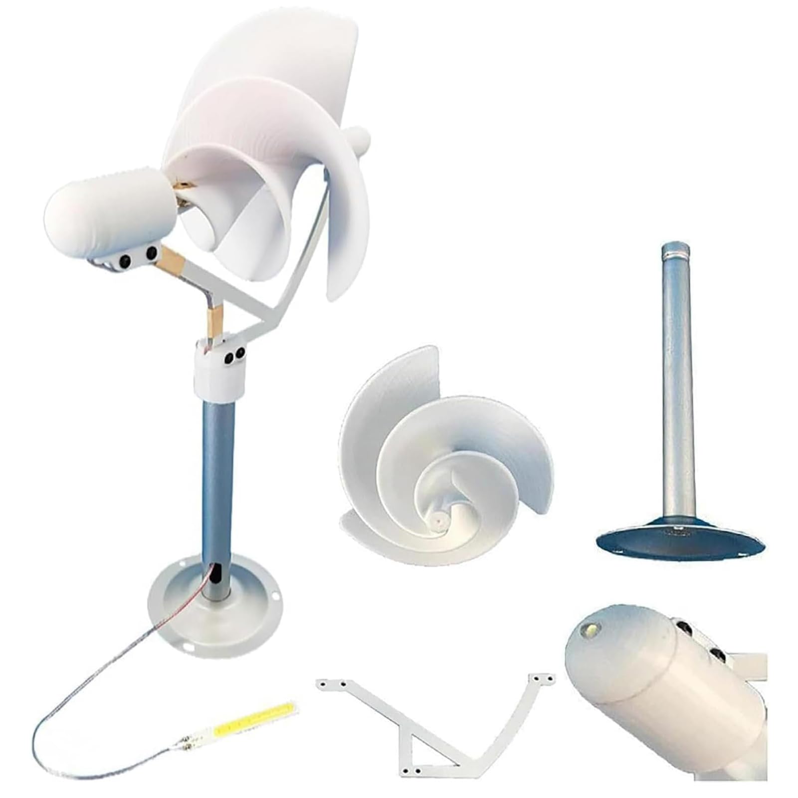 Generador De Viento Micro Espiral, Generador De Turbina Eólica De Bricolaje, Turbina Eólica Vertical 1-12 V Genera Electricidad, para Material Didáctico, Experimentos Científicos