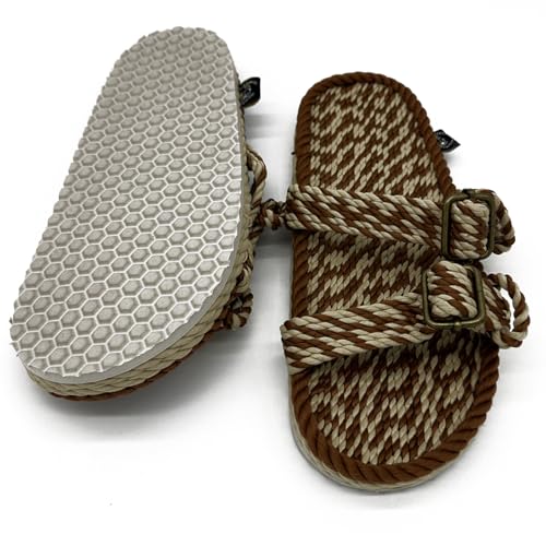 Nomadic State of Mind Rope Sandals, Double Buckle Sandals For Men and Women, Unisex, Handmade Shoes with Non-Slip Sole, Straw Sandals