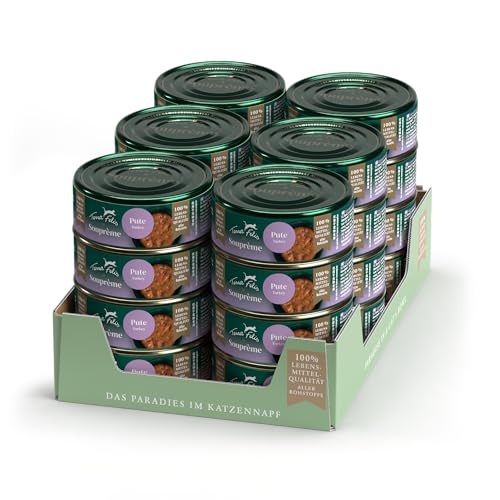 TERRA FELIS Souprème Pute - 24x70 g I Suppe für Katzen | ohne Zucker & Getreide | hohe Akzeptanz | Premium Katzennahrung in 100% Lebensmittelqualität Aller Rohstoffe I Ergänzungsfuttermittel