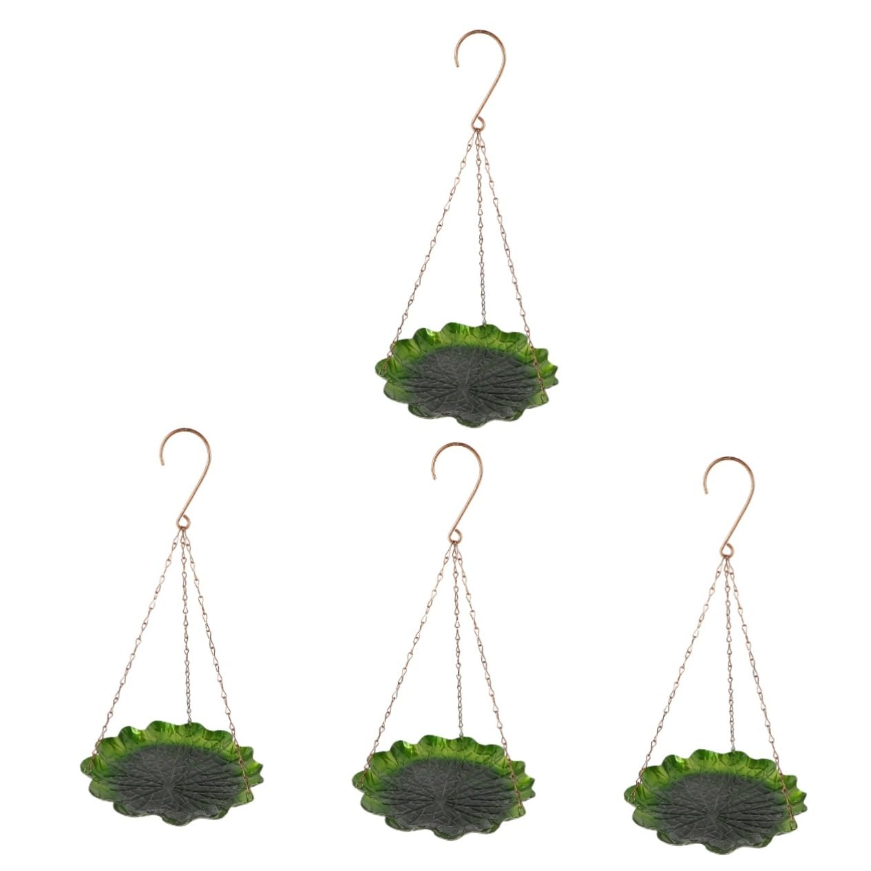 HANABASS 4pezzi Mangiatoia Per Uccelli Da Giardino Battuto Design Elegante e Resistente Alimentatore Appeso Per Esterni Decorazione Per Patio e Giardino Foglia