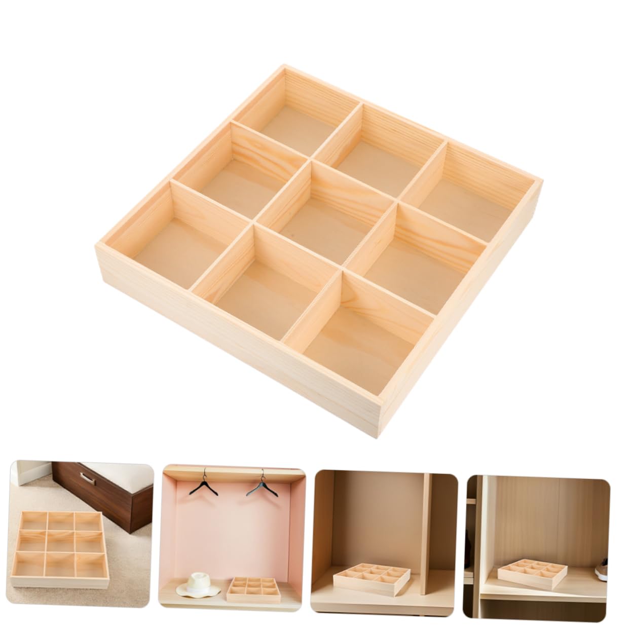 2 Pezzi Organizer per Armadio con Divisorie in Contenitore Multi Scomparti per Calzini Biancheria Intima e Oggetti Organizer per Resistente e