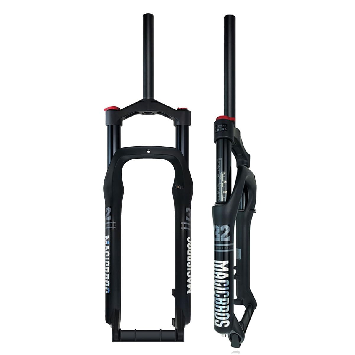 HOMSXPAC 20 26inch X 4.0 Inch Fat Bike Tire Air 1-1/8" Straight Disc Brake Bikes Front Fork 120mm Travel 9 * 135mm QR Snow Beach Forks Manual Lockout