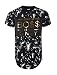 SCREENSHOTBRAND-762 Mens Hipster Hip-Hop Premiun Tees - Luxury Longline Embossed Gold Print T-Shirts Boss Vibes-Black-Medium