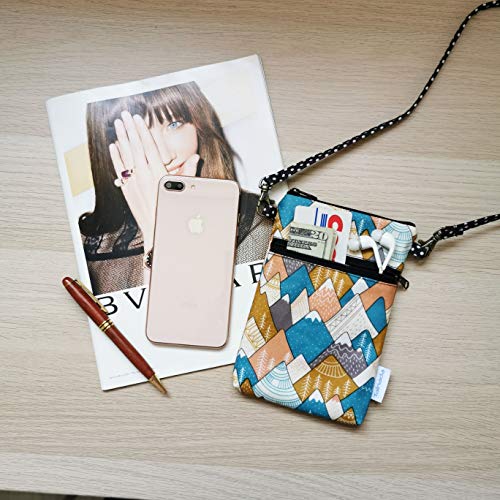 Image of Cross Body Phone Pouch for Women, Tainada Universal Crossbody Travel Dual Zippered Wallet Purse Bag with Detachable Strap for iPhone Xs Max, XR, Samsung S10+, S9+ Note 9