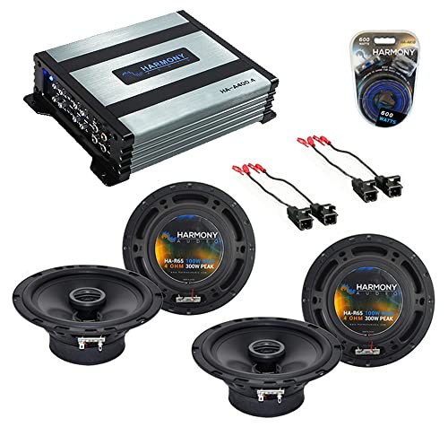 Harmony Audio R65 Compatible with Chevy Camaro 1993-2002 6.5" 300W Speakers & Grills and HA-A400.4 Amp