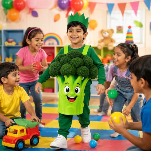 Image of Raj Costume Kids Fruit & Vegetable Fancy Dress Costume | Soft Felt Fruit and Vegetable Cutout Costume for Boys & Girls | School Annual Function