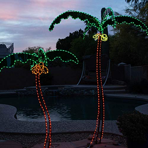 Green Longlife 7-Feet Decorative Palm Tree Light - With Coconuts Super Bright Led Rope Light For Indoor And Outdoor Use #TOP3