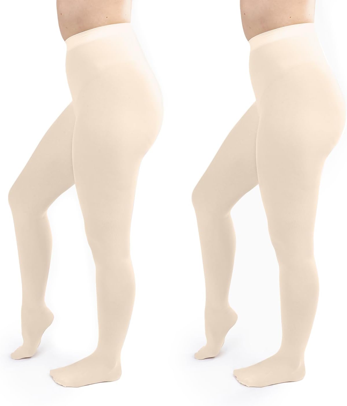 Silky Toes Women's 60D Soft Opaque Tights 1 or 2 Pairs -Black White And Colored Stockings for Women (Ivory, A)