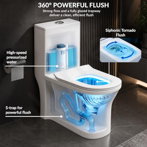 Image of Plantex Ceramic Single Suite Commode /Western Toilet /Water Closet /Commode with Soft Closing Toilet Seat - S Trap (Iris, White)