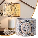 PEESIN Fabric Round Drum Lamp Shades, 13x13x10in Moroccan Trellis Lamp shade, Boho Lampshade Fit Spider, Farmhouse Lamp Shades for Table Lamps, Rustic for Floor Lamps, 1 Pack