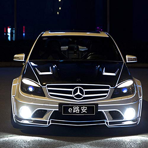 Preisvergleich Produktbild Sicherheit reflektierende Warnlicht Aufkleber verschönern Auto Fahrrad Anhänger Helm Dekoration auffällige hohe Sichtbarkeit Selbstklebende Papier Flexible hohe Wasserdichte Spiegel liefert (Weiß)