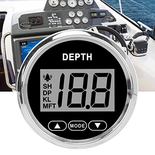 Wasserdichter Digitaler Tiefenmesser für Yachten, Fischerboote, Tiefenmesser aus 316L-Edelstahl, 100 M...
