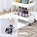 Ufriandz Under Desk Storage Cart 2 Tier Utility Rolling Cart with Wheels, Small Metal Mobile Trolley with Handle Two Tiered Utility Organizer Roller for Kitchen Office Bathroom Pantry Room, White
